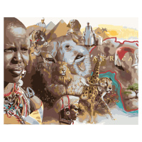 Maľovanie podľa čísel - AFRIKA (D. RUSTY RUST) Rámovanie: vypnuté plátno na rám, Rozmer: 80x100 