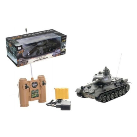 Tank RC plast 33cm T-34/85 na batérie + dobíjací pack 27MHz so zvukom a svetlom Teddies