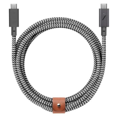 Native Union Belt Cable Pro USB-C 240W nabíjací kábel, 2,4m, čierny/biely