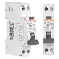 Prúdový chránič s ističom 1-pólový+N C/10A 6kA Typ:A 10mA Rada:EKL9-40 (ETEK)