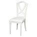 Estila Exkluzívna provensálska jedálenská stolička Belliene z masívu v bielom farebnom prevedení