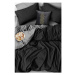 Čierno-sivé bavlnené obliečky na jednolôžko/predĺžené s plachtou 160x220 cm - Mila Home