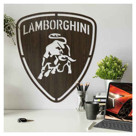 Drevené logo auta - Lamborghini, Wenge