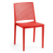 Červená plastová záhradná stolička Grid – Rojaplast