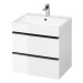 CERSANIT - Umývadlo skrinka VIRGO 60 biela s čiernymi úchytmi S522-018