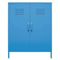 Modrá kovová komoda Novogratz Cache, 80 x 102 cm