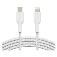 Belkin BOOST Charge Braided USB-C/Lightning odolný kábel, 1m, biely