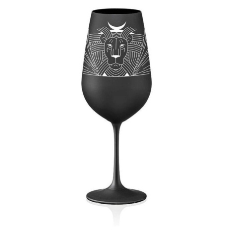 Crystalex pohár Zverokruhy Lev čierna 550 ml Crystalex-Bohemia Crystal