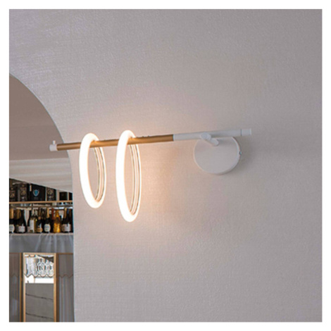 Nástenné svietidlo Ulaop LED, dva krúžky, ľavé, biele Marchetti