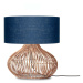 Stolová lampa s textilným tienidlom v tmavo modro-prírodnej farbe (výška 60 cm) Kalahari – Good&