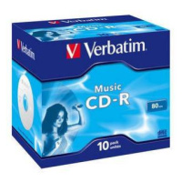 VERBATIM CD-R(10-pack)Audio/Live it!/Colour/Jewel/80Min