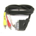 Kábel PremiumCord SCART - 3xCINCH M/M 1.5m prepínač vstup/výstup
