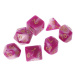TLAMA games Sada 7 dvoubarevných perleťových kostek pro RPG Barva: růžová / fuchsiová