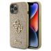 Guess Fixed Glitter 4G Metal Logo Kryt pre iPhone 12/12 Pro, Zlatý