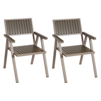 Záhradné stoličky 2 ks Krémová / sivá,Záhradné stoličky 2 ks Krémová / sivá