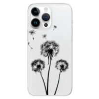 Odolné silikónové puzdro iSaprio - Three Dandelions - black - iPhone 15 Pro Max