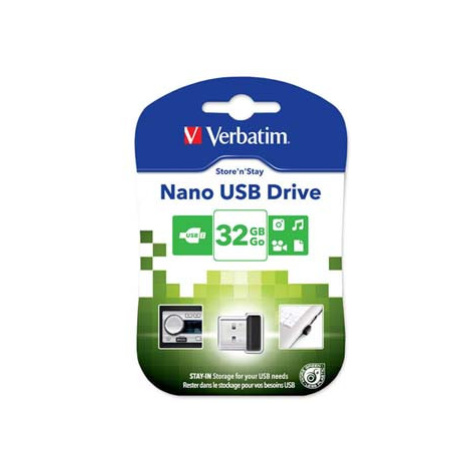 Verbatim USB flash disk, USB 2.0, 32GB, Nano, Store N Stay, černý, 98130, USB A