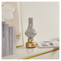Nabíjateľná stolová lampa Lindby LED Maxentius v zlatej farbe s dotykovým