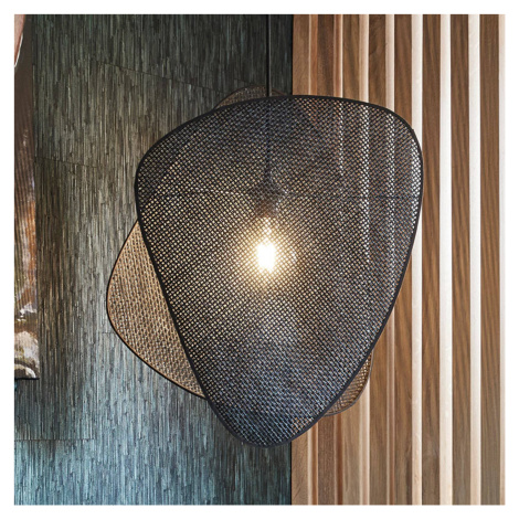 MARKET SET závesná lampa Screen S, 58 cm, čierna, ratan