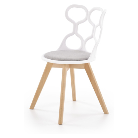 HALMAR K308 jedálenská stolička biela / sivá / prírodná