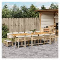 vidaXL 17-dielna záhrad. jedálenská sada vankúše mix béžovej polyratan