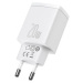 Baseus kompaktný rýchlonabíjací adaptér USB-A + Type-C 20W EU, biela