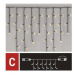 Standard LED spojovacia vianočná reťaz – cencúle, 2,5 m, vonkajšia, 3000K (EMOS)