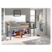 Sivá vyvýšená detská posteľ z borovicového dreva 90x200 cm PINO – Vipack
