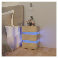 vidaXL Nočný stolík s LED, dub sonoma 45x35x67 cm, kompozitné drevo