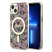 Kryt Guess iPhone 14 6.1" pink hardcase Flower MagSafe (GUHMP14SHCFWSP)