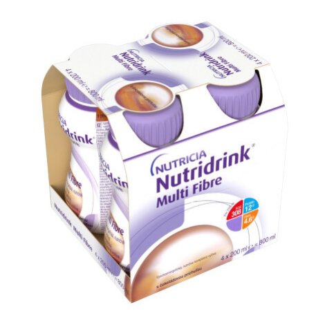 NUTRIDRINK Multi fibre čokoládová príchuť 4 x 200 ml