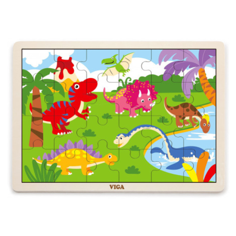 Puzzle na podstavci Viga 51460 24 dielikov - dinosaury