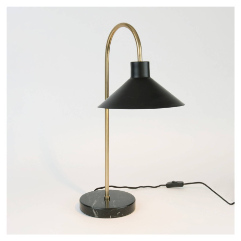 Stolná lampa Oktavia, čierna/zlatá farba, výška 58 cm, mramor