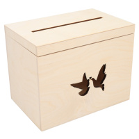 Drevený svadobný box holubice