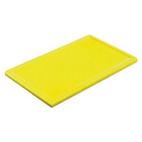 Gastro Doštička na krájanie plastová 32,5 × 26,5 × 2 cm GN 1/2, s drážkou, žltá