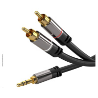 Kábel PREMIUMCORD, Jack 3.5mm-2xCINCH M/M 3m