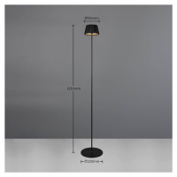 Stojacia lampa Suarez LED s dobíjaním, čierna, výška 123 cm, kov