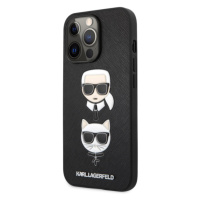 Silikónové puzdro Karl Lagerfeld na Apple iPhone 13 Pro KLHCP13LSAKICKCBK Saffiano Karl and Chou