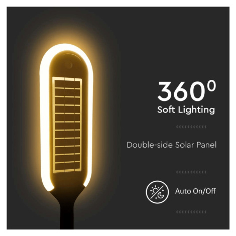 Záhradné LED svietidlo solárne 5W 4000K čierne VT-945 (V-TAC)