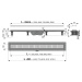 Alcadrain Podlahový žľab s okrajom pre perforovaný rošt APZ10-650M APZ10-650M