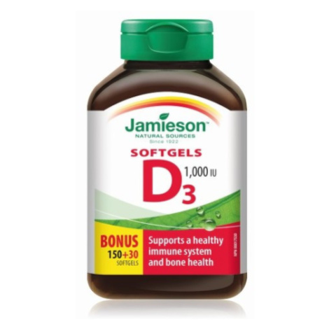 JAMIESON Vitamín D3 1000 IU 150 + 30 kapsúl ZADARMO