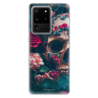 Odolné silikónové puzdro iSaprio - Skull in Roses - Samsung Galaxy S20 Ultra