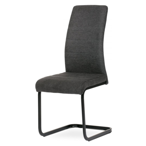 AUTRONIC DCL-414 GREY2 Židle jídelní, šedá látka, kovová pohupová podnož, černý kov
