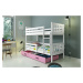 BMS Detská poschodová posteľ s prístelkou CARINO 3 | 80 x 190 cm FARBA: Biela / ružová, PREVEDEN