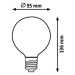 Rabalux Dekoratívna LED filament žiarovka, jantárová, E27, G95, 5,4W, 510lm, 2700K, 20000h.