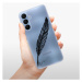 Odolné silikónové puzdro iSaprio - Writing By Feather - black - Samsung Galaxy A25 5G