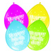 Balóniky latexové Happy Birthday neónové bodky 8 ks ALBI