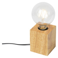 Vidiecka stolná lampa drevo prírodná - Bloc
