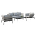 Čierny/sivý záhradný lounge set pre 4 Tyssedal - Bonami Selection