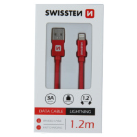 Kábel USB/Lightning (8 pin) Swissten 3.0A 1,2 m červený